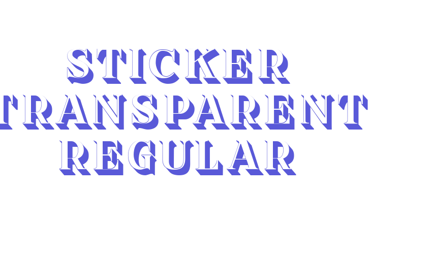 Sticker Transparent Regular Font