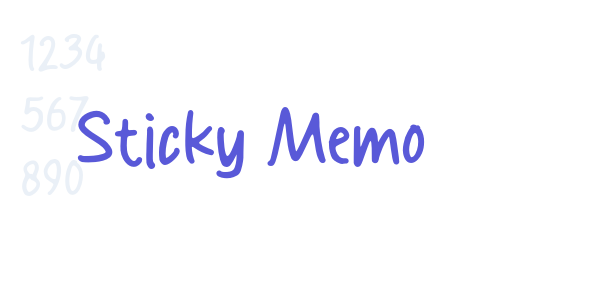 Sticky Memo font