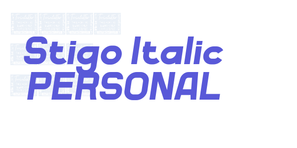 Stigo Italic PERSONAL font