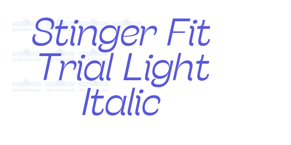 Stinger Fit Trial Light Italic font free