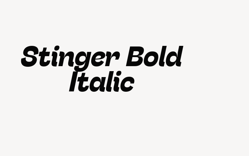 Stinger Bold Italic Font