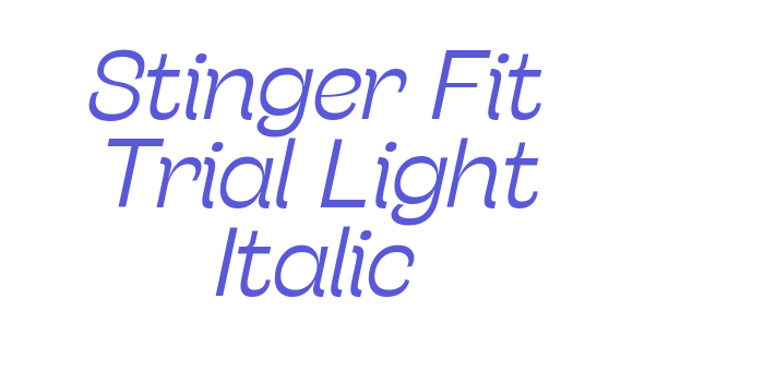 Stinger Fit Trial Light Italic Font Download