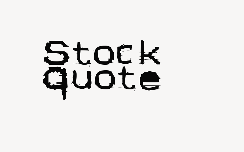 Stock Quote Font