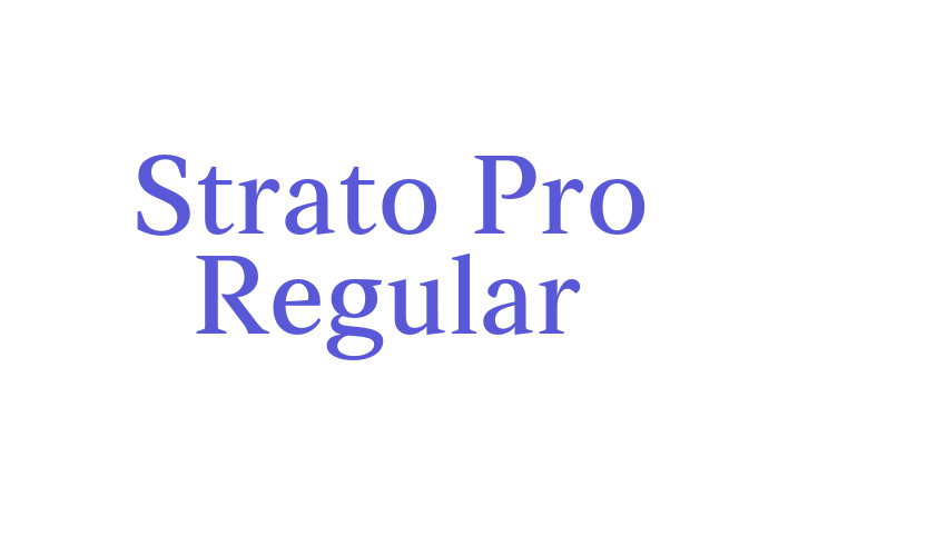 Strato Pro Regular Font