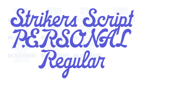 Strikers Script PERSONAL Regular font free