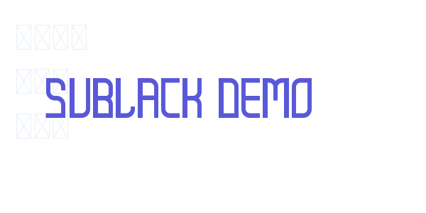 Sublack Demo font