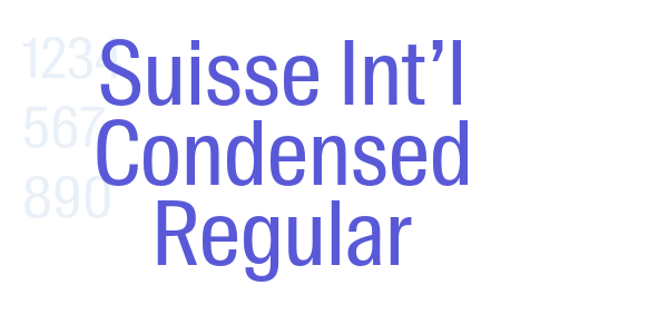 Suisse Int’l Condensed Regular font free