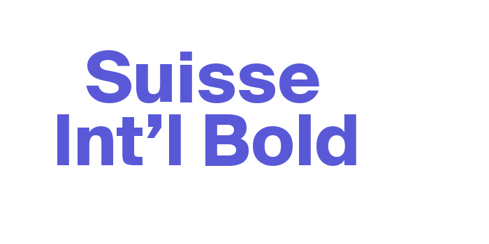 Suisse Int’l Bold Font