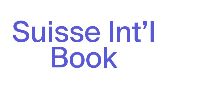 Suisse Int’l Book Font