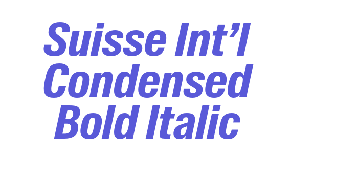 Suisse Int’l Condensed Bold Italic Font Download