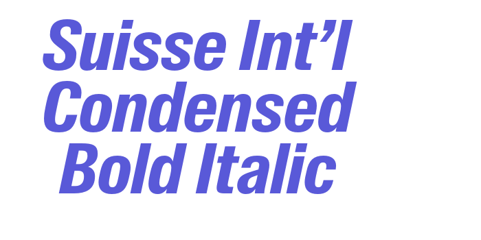 Suisse Int’l Condensed Bold Italic Font