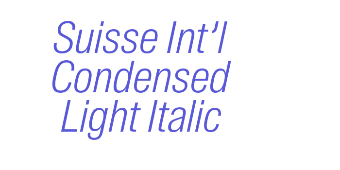 Suisse Int’l Condensed Light Italic Font Download