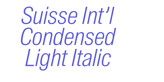 Suisse Int’l Condensed Light Italic Font