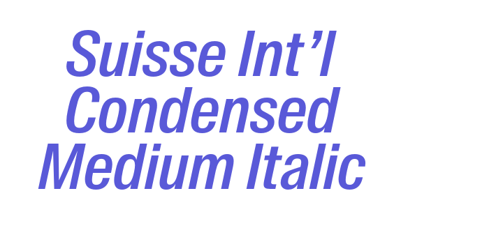 Suisse Int’l Condensed Medium Italic Font Download