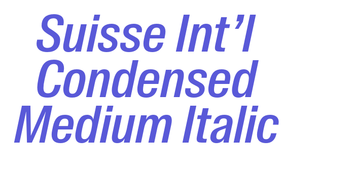 Suisse Int’l Condensed Medium Italic Font