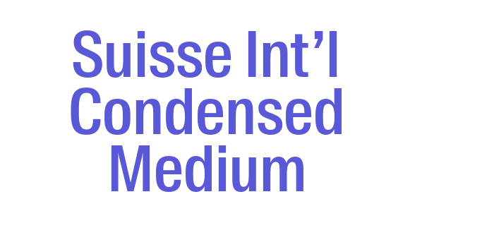 Suisse Int’l Condensed Medium Font Download