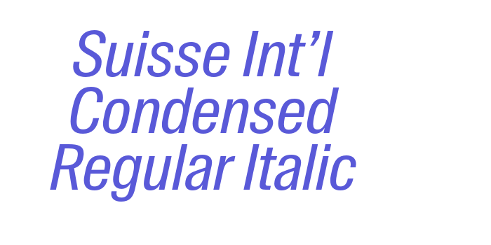 Suisse Int’l Condensed Regular Italic Font Download