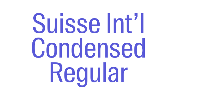 Suisse Int’l Condensed Regular Font Download