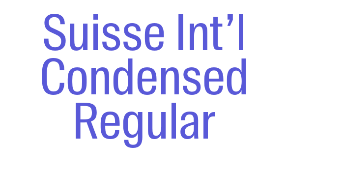 Suisse Int’l Condensed Regular Font