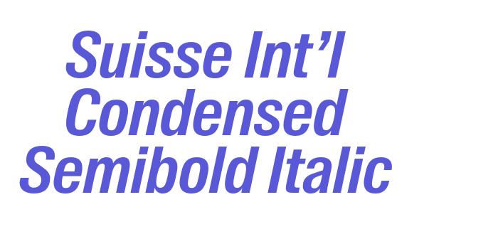 Suisse Int’l Condensed Semibold Italic Font Download