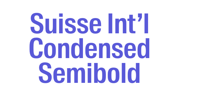 Suisse Int’l Condensed Semibold Font Download