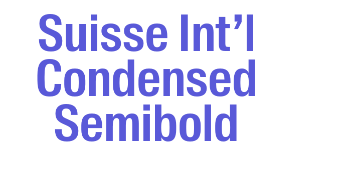 Suisse Int’l Condensed Semibold Font