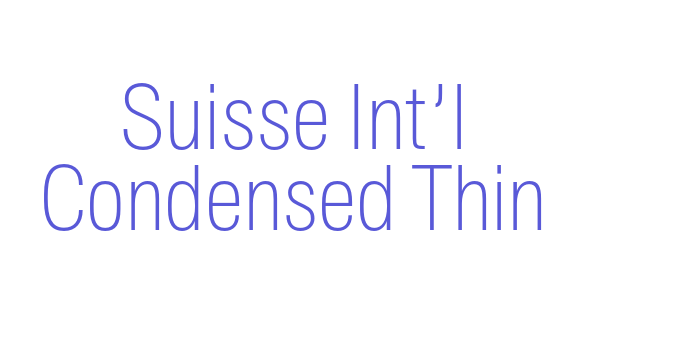 Suisse Int’l Condensed Thin Font Download