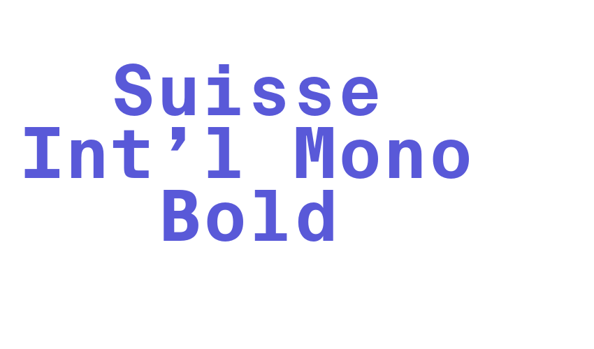 Suisse Int’l Mono Bold Font Download