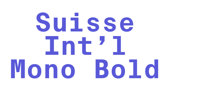 Suisse Int’l Mono Bold Font Download