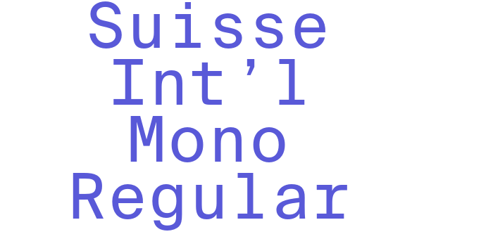 Suisse Int’l Mono Regular Font Download