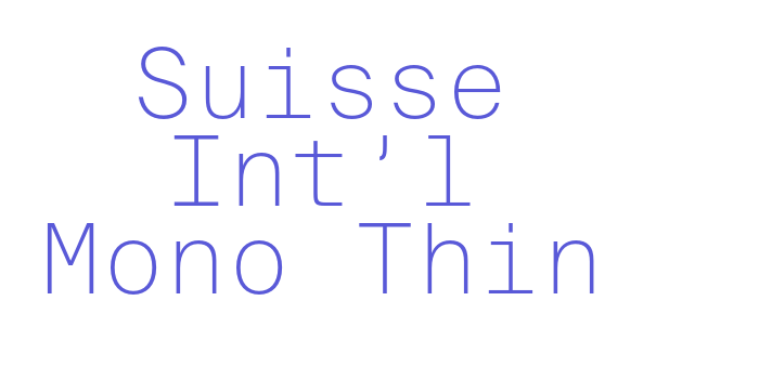 Suisse Int’l Mono Thin Font Download