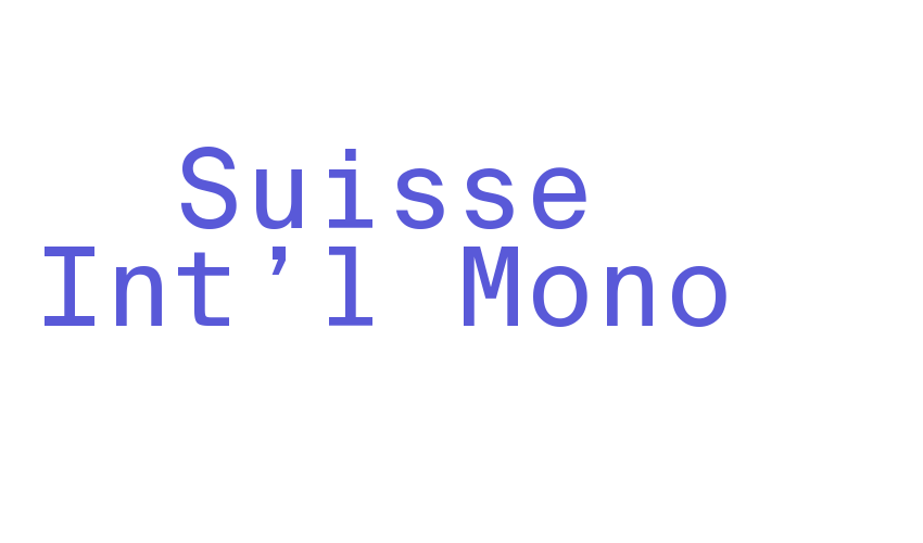 Suisse Int’l Mono Font Download