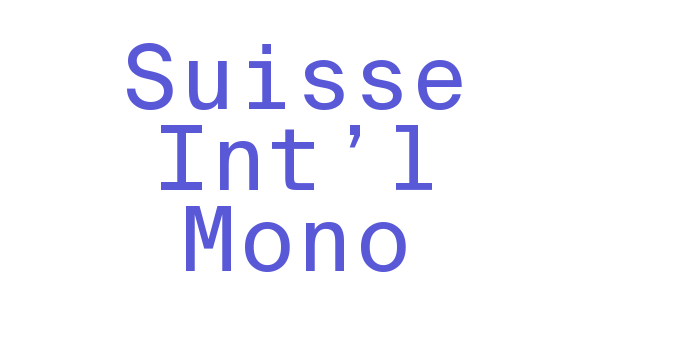 Suisse Int’l Mono Font Download