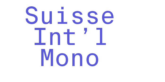 Suisse Int’l Mono Font