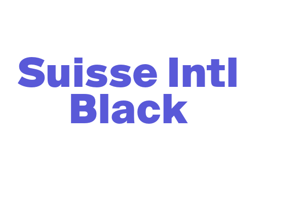 Suisse Intl Black Font