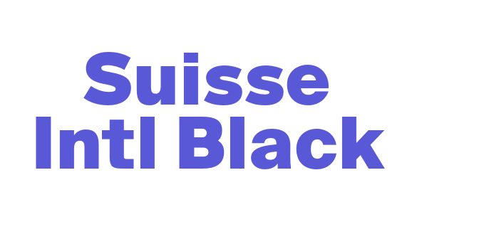 Suisse Intl Black Font