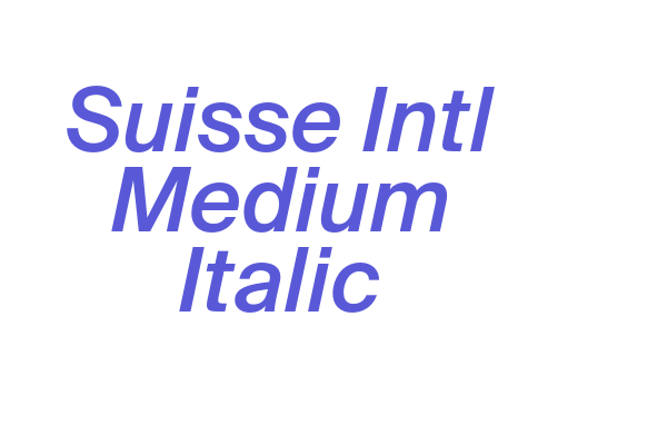 Suisse Intl Medium Italic Font