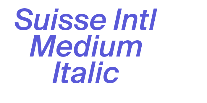 Suisse Intl Medium Italic Font