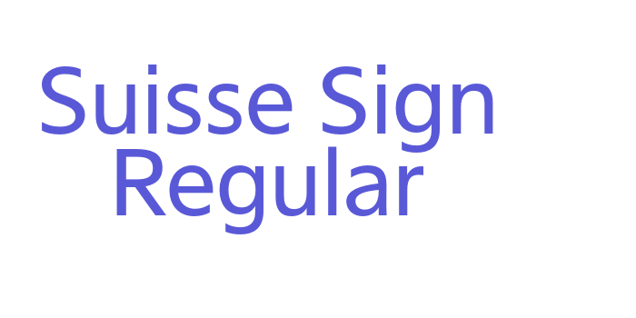 Suisse Sign Regular Font