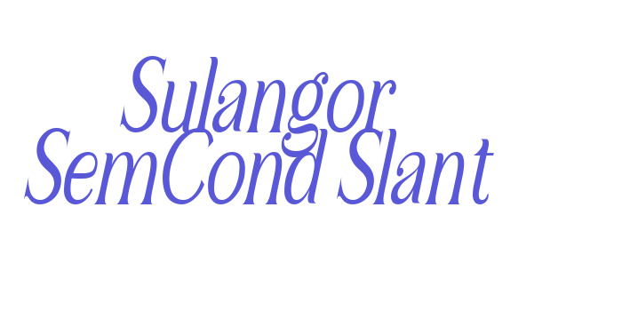 Sulangor SemCond Slant Font Download