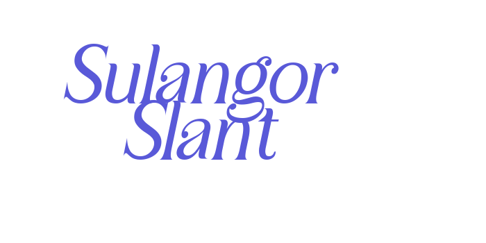 Sulangor Slant Font Download