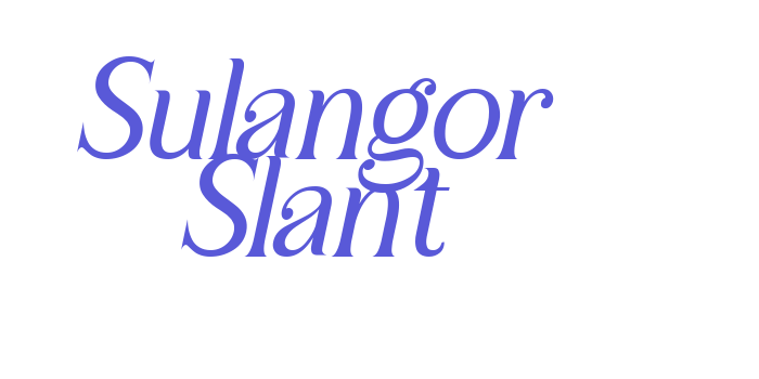 Sulangor Slant Font