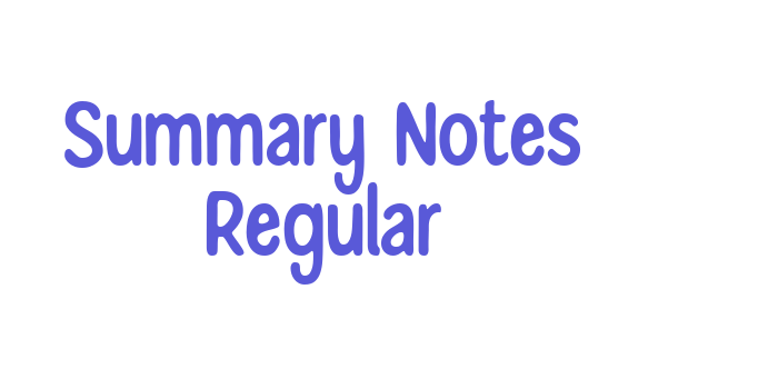 Summary Notes Regular Font Download