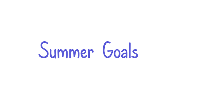 Summer Goals Font Download