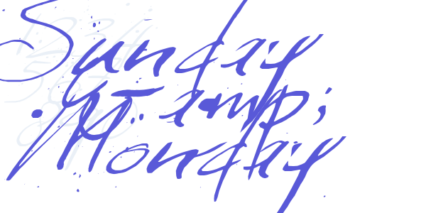 Sunday & Monday font free