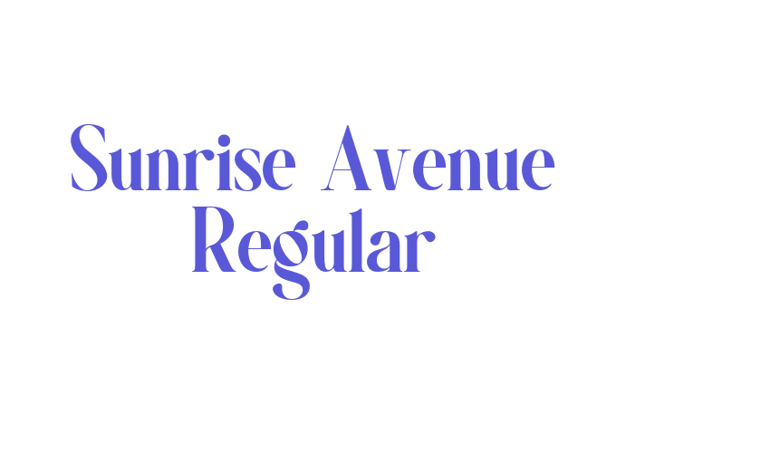 Sunrise Avenue Regular Font Download