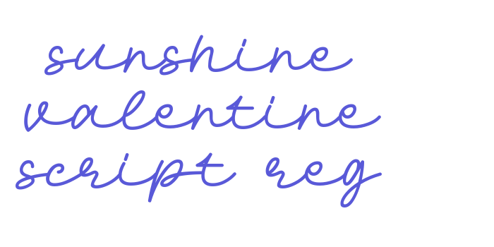 Sunshine Valentine Script Reg Font Download