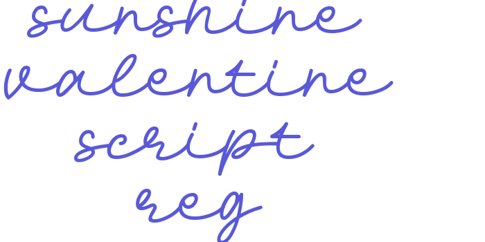 Sunshine Valentine Script Reg Font