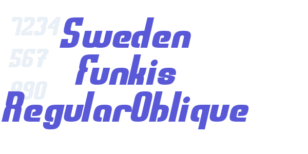 Sweden Funkis RegularOblique font free