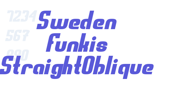 Sweden Funkis StraightOblique font free